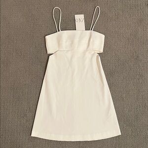 🩷 Zara NWT XS Cream Strappy Mini Dress Cutout Cotton/Polyester/Elastane blend